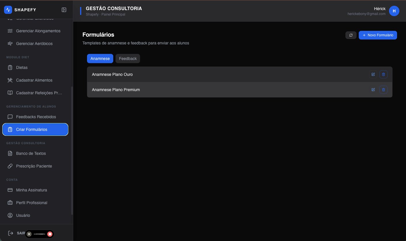 Formulários de anamnese e feedback personalizáveis