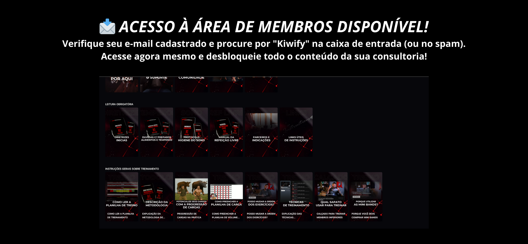 Olhe teu email e tenha acesso a área de membros da consultoria. Pesquise por kiwify e acesse agora mesmo